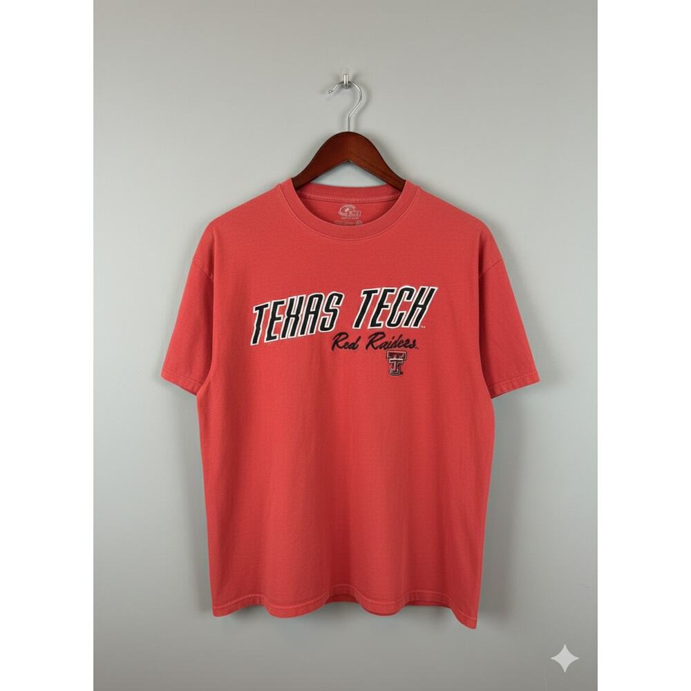 Vintage Texas Tech Red Raiders Embroidered SS Red Shirt T-Shirt Tee XXL